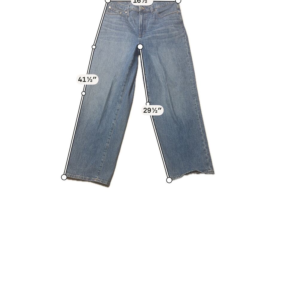 Madewell The Perfect Vintage Wide-Leg Jeans Womens 31 Blue Stretch Denim Relaxed - Picture 15 of 16
